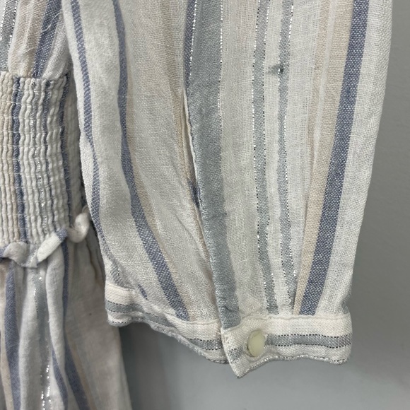 RAILS JASMINE STRIPE DRESS LONG SLEEVE LINEN BLEND IMETALLIC FIJI STRIPE REVOLVE - Picture 13 of 16